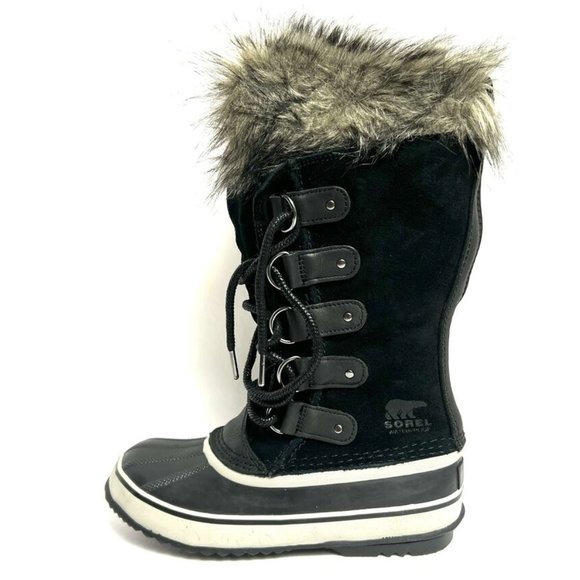 Sorel Joan of Arctic Boots, Black Suede, Women Sorel Women\'s Joan Of Arctic, Black Waterproof Winter Boots, Size 6.5M